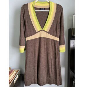 Boden Colorblock Wool Dress (Brown) L